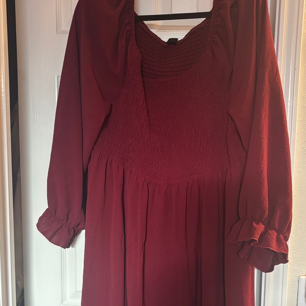 Elegant Burgundy Dress